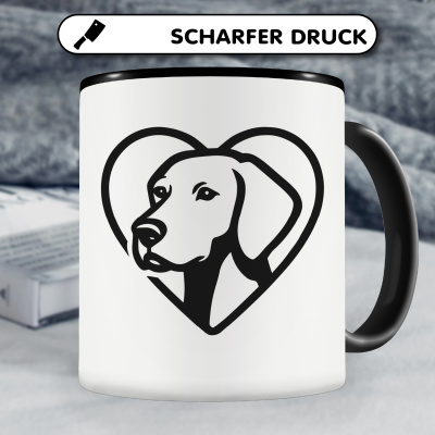 Tasse mit dem Motiv  Herz mit Magyar Vizsla Kopf - Ansicht 5