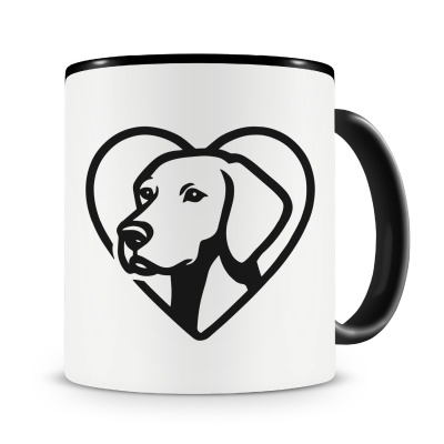 Tasse mit dem Motiv  Herz mit Magyar Vizsla Kopf