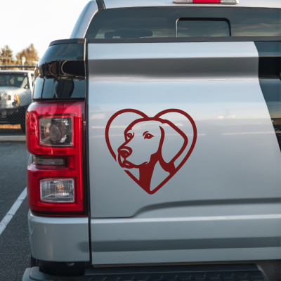 Herz mit Magyar Vizsla Kopf Autoaufkleber - Ansicht 2
