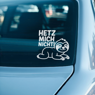 Faultier Hetz mich nicht! Autoaufkleber - Ansicht 3