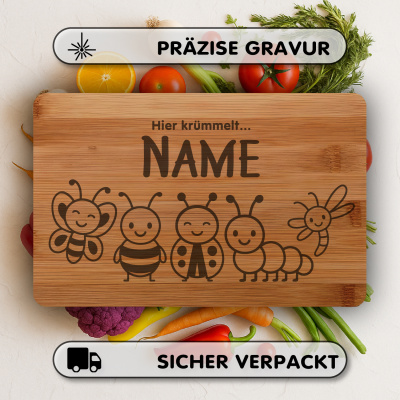 Frhstcksbrettchen mit Kleine Kfer Freunde Gravur - Ansicht 3