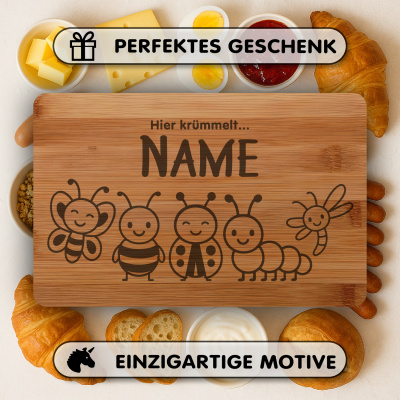 Frhstcksbrettchen mit Kleine Kfer Freunde Gravur - Ansicht 4
