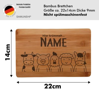 Frhstcksbrettchen mit Bauernhof Tiere Gravur - Ansicht 2