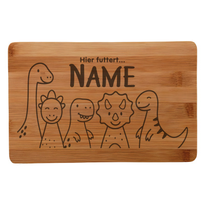 Frühstücksbrettchen mit Süße Dino Freunde Gravur