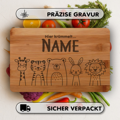 Frhstcksbrettchen mit Se Tier Truppe Gravur - Ansicht 3