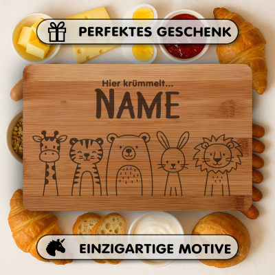 Frhstcksbrettchen mit Se Tier Truppe Gravur - Ansicht 4