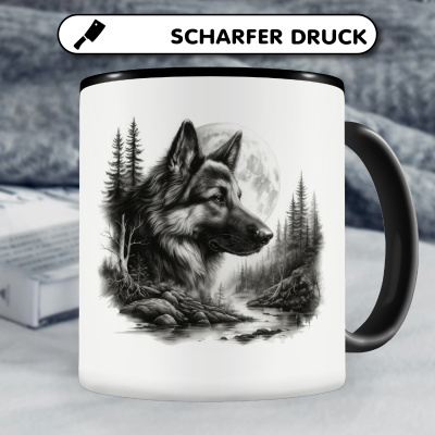 Tasse mit dem Motiv Schferhund im Wald - Ansicht 5