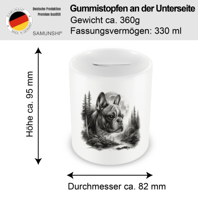 Spardose mit dem Motiv Franzsische Bulldogge im Wald - Ansicht 2