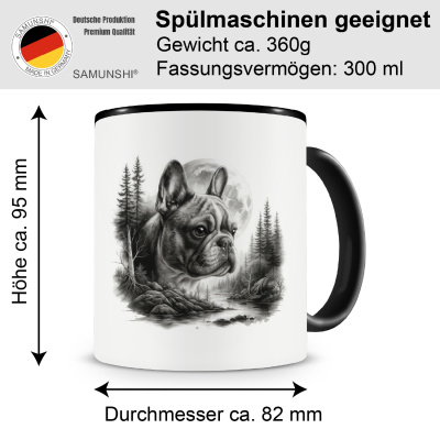 Tasse mit dem Motiv Franz�sische Bulldogge im Wald - Ansicht 2