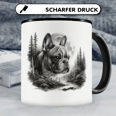 Tasse mit dem Motiv Franz�sische Bulldogge im Wald - Ansicht 5
