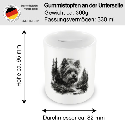 Spardose mit dem Motiv Yorkshire Terrier im Wald - Ansicht 2