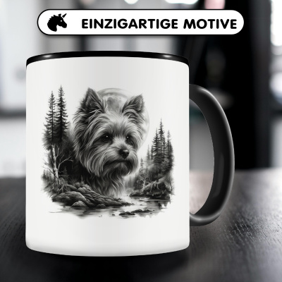 Tasse mit dem Motiv Yorkshire Terrier im Wald - Ansicht 3
