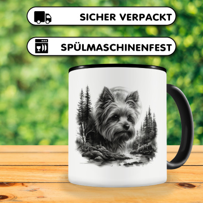 Tasse mit dem Motiv Yorkshire Terrier im Wald - Ansicht 4