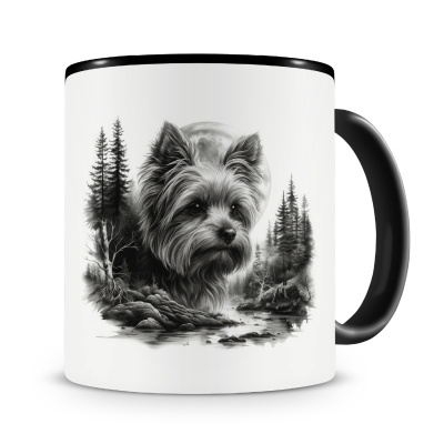 Tasse mit dem Motiv Yorkshire Terrier im Wald