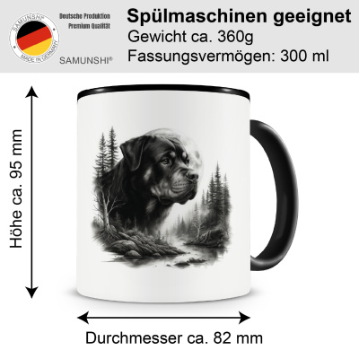 Tasse mit dem Motiv Rottweiler im Wald - Ansicht 2