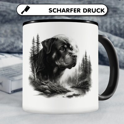 Tasse mit dem Motiv Rottweiler im Wald - Ansicht 5
