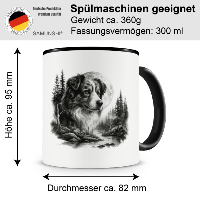 Tasse mit dem Motiv Australian Shepherd im Wald - Ansicht 2