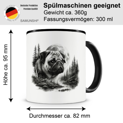 Tasse mit dem Motiv Mops im Wald - Ansicht 2