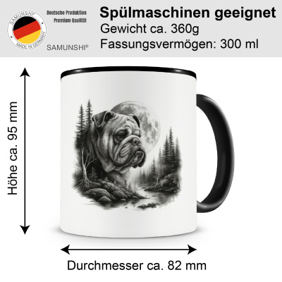 Tasse mit dem Motiv Bulldogge im Wald - Ansicht 2