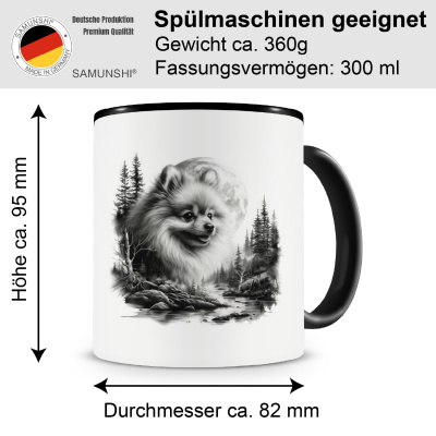 Tasse mit dem Motiv Zwergspitz im Wald - Ansicht 2