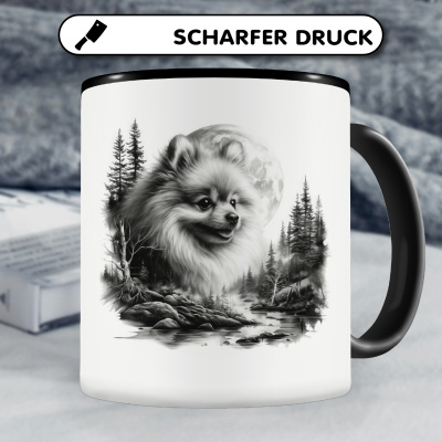 Tasse mit dem Motiv Zwergspitz im Wald - Ansicht 5