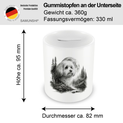 Spardose mit dem Motiv Havaneser im Wald - Ansicht 2