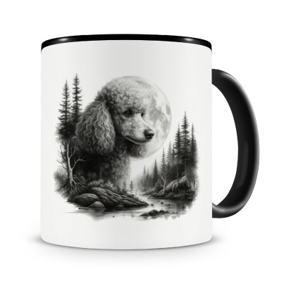 Tasse mit dem Motiv Pudel im Wald