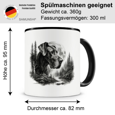Tasse mit dem Motiv Deutsche Dogge im Wald - Ansicht 2