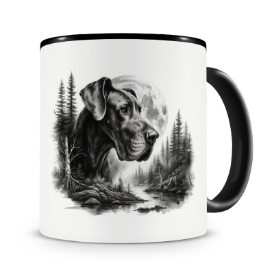 Tasse mit dem Motiv Deutsche Dogge im Wald