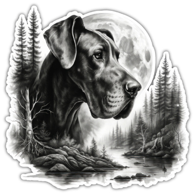 Wandtattoo  Deutsche Dogge im Wald 