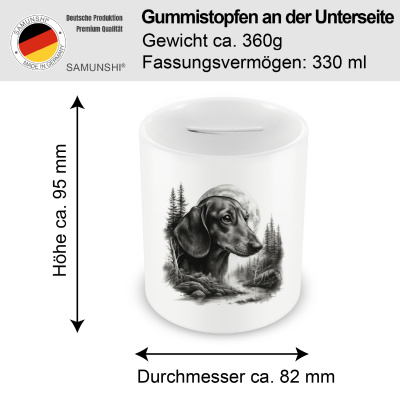 Spardose mit dem Motiv Dackel im Wald - Ansicht 2