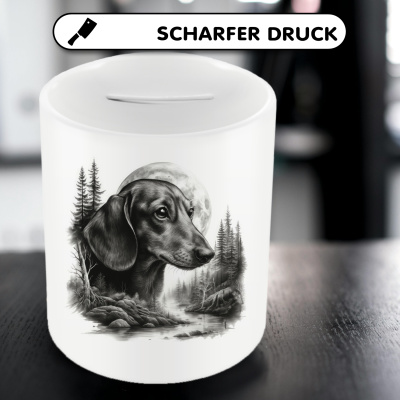 Spardose mit dem Motiv Dackel im Wald - Ansicht 5