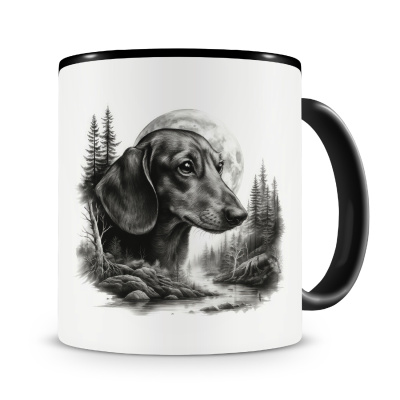 Tasse mit dem Motiv Dackel im Wald