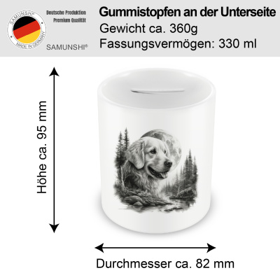 Spardose mit dem Motiv Golden Retriever im Wald - Ansicht 2