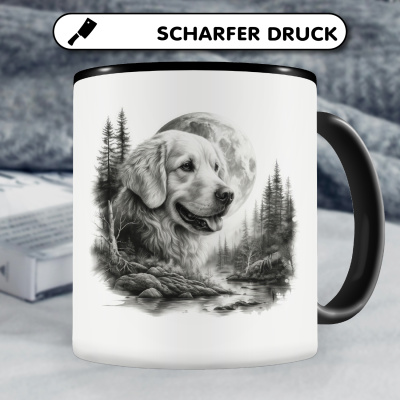 Tasse mit dem Motiv Golden Retriever im Wald - Ansicht 5