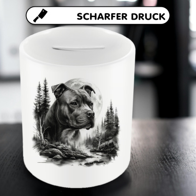 Spardose mit dem Motiv Staffordshire Terrier im Wald - Ansicht 5