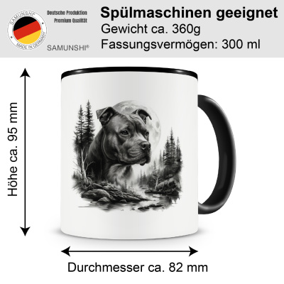 Tasse mit dem Motiv Staffordshire Terrier im Wald - Ansicht 2