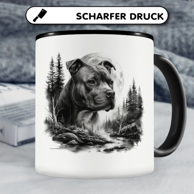 Tasse mit dem Motiv Staffordshire Terrier im Wald - Ansicht 5