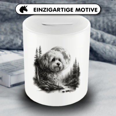 Spardose mit dem Motiv Bolonka Zwetna im Wald - Ansicht 3