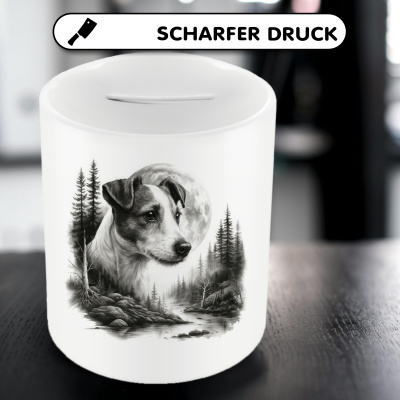 Spardose mit dem Motiv Jack Russell Terrier im Wald - Ansicht 5