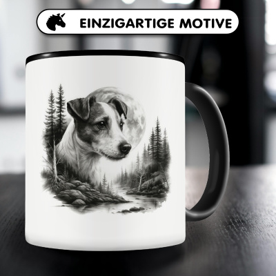 Tasse mit dem Motiv Jack Russell Terrier im Wald - Ansicht 3