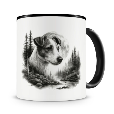 Tasse mit dem Motiv Jack Russell Terrier im Wald