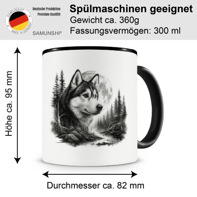 Tasse mit dem Motiv Husky im Wald - Ansicht 2