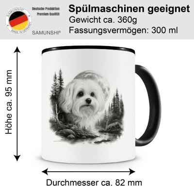 Tasse mit dem Motiv Malteser im Wald - Ansicht 2