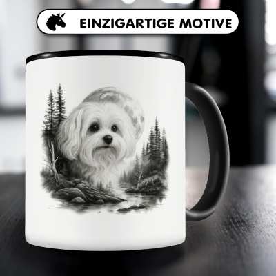 Tasse mit dem Motiv Malteser im Wald - Ansicht 3