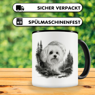 Tasse mit dem Motiv Malteser im Wald - Ansicht 4