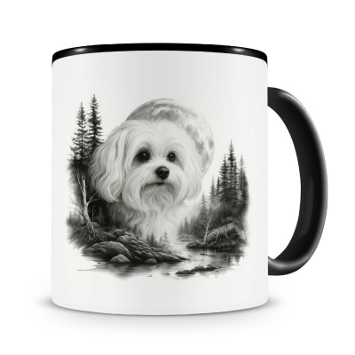 Tasse mit dem Motiv Malteser im Wald