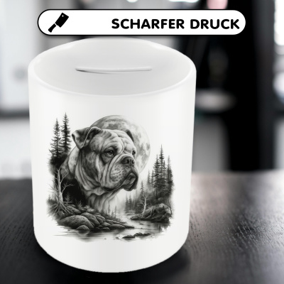Spardose mit dem Motiv American Bulldog im Wald - Ansicht 5