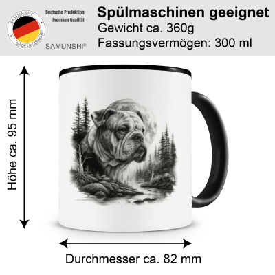 Tasse mit dem Motiv American Bulldog im Wald - Ansicht 2