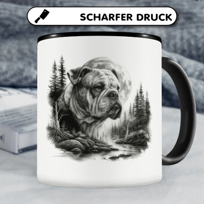 Tasse mit dem Motiv American Bulldog im Wald - Ansicht 5